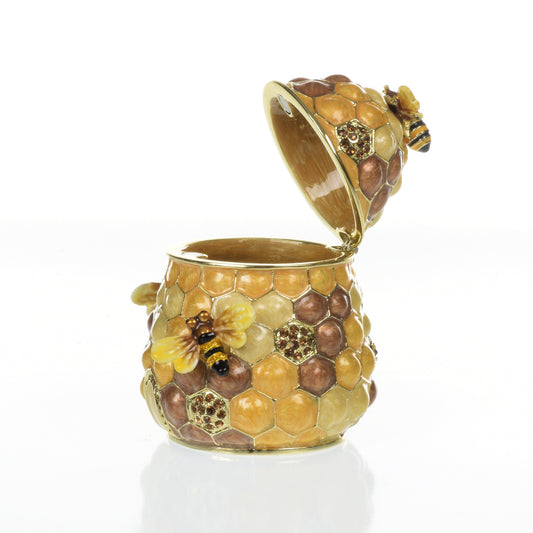 Keren Kopal Honey Beehive with bees Trinket Box golden