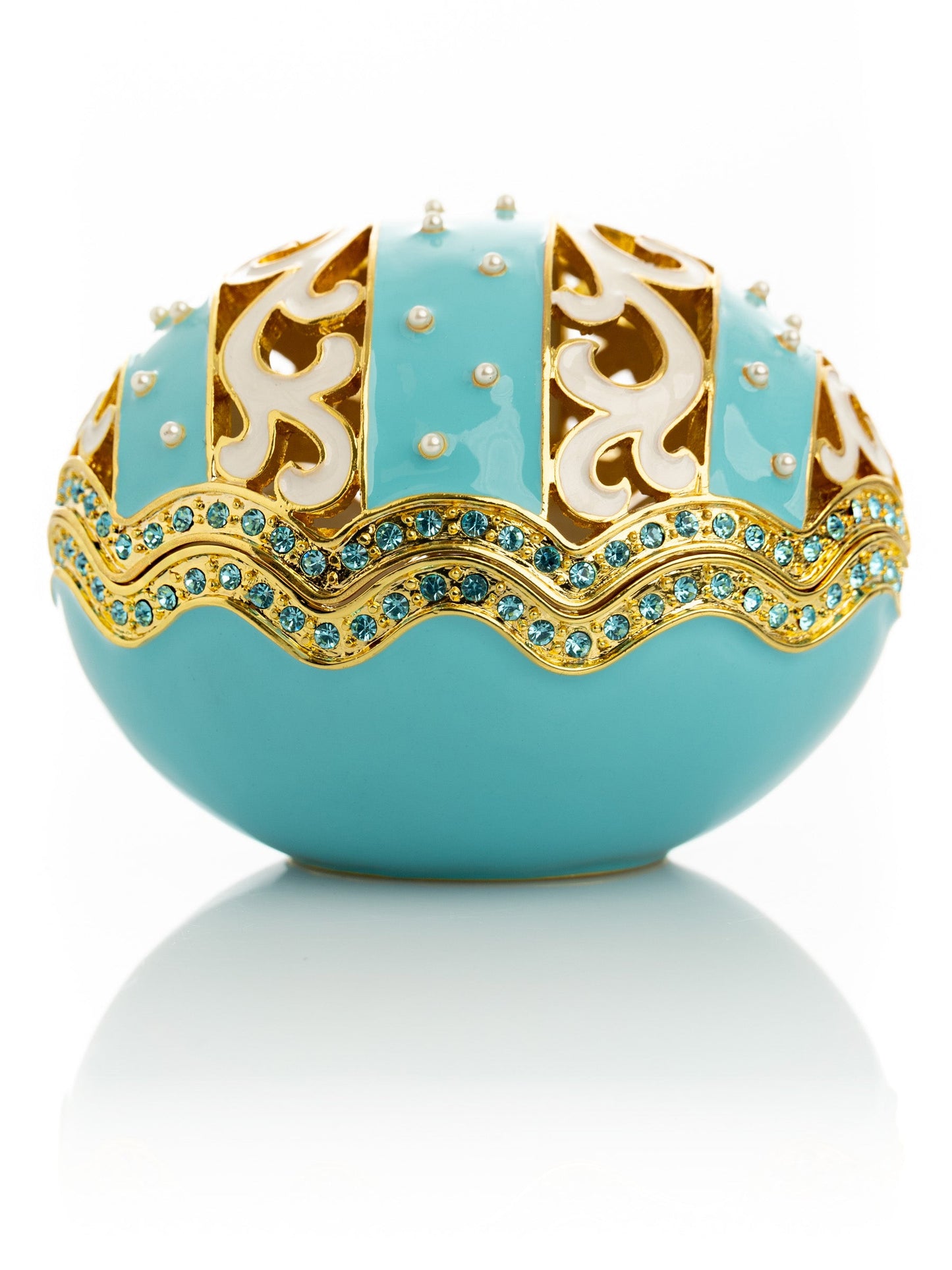 Keren Kopal Turquoise Egg with pearls