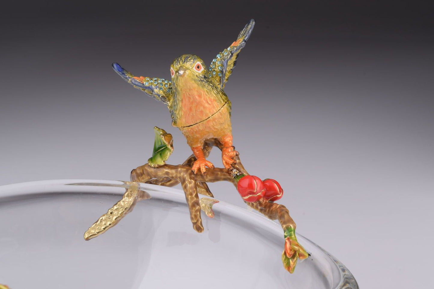 Keren Kopal Colorful Birds on Glass Plate