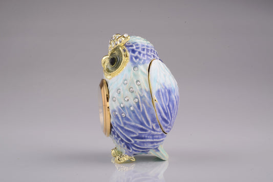 Keren Kopal Light Blue Owl with Clock