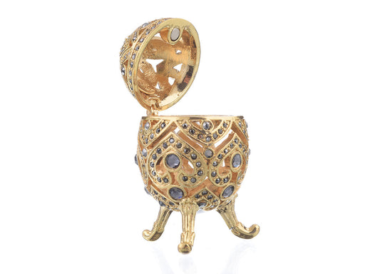 Keren Kopal Gold Faberge Egg with Blue Crystals