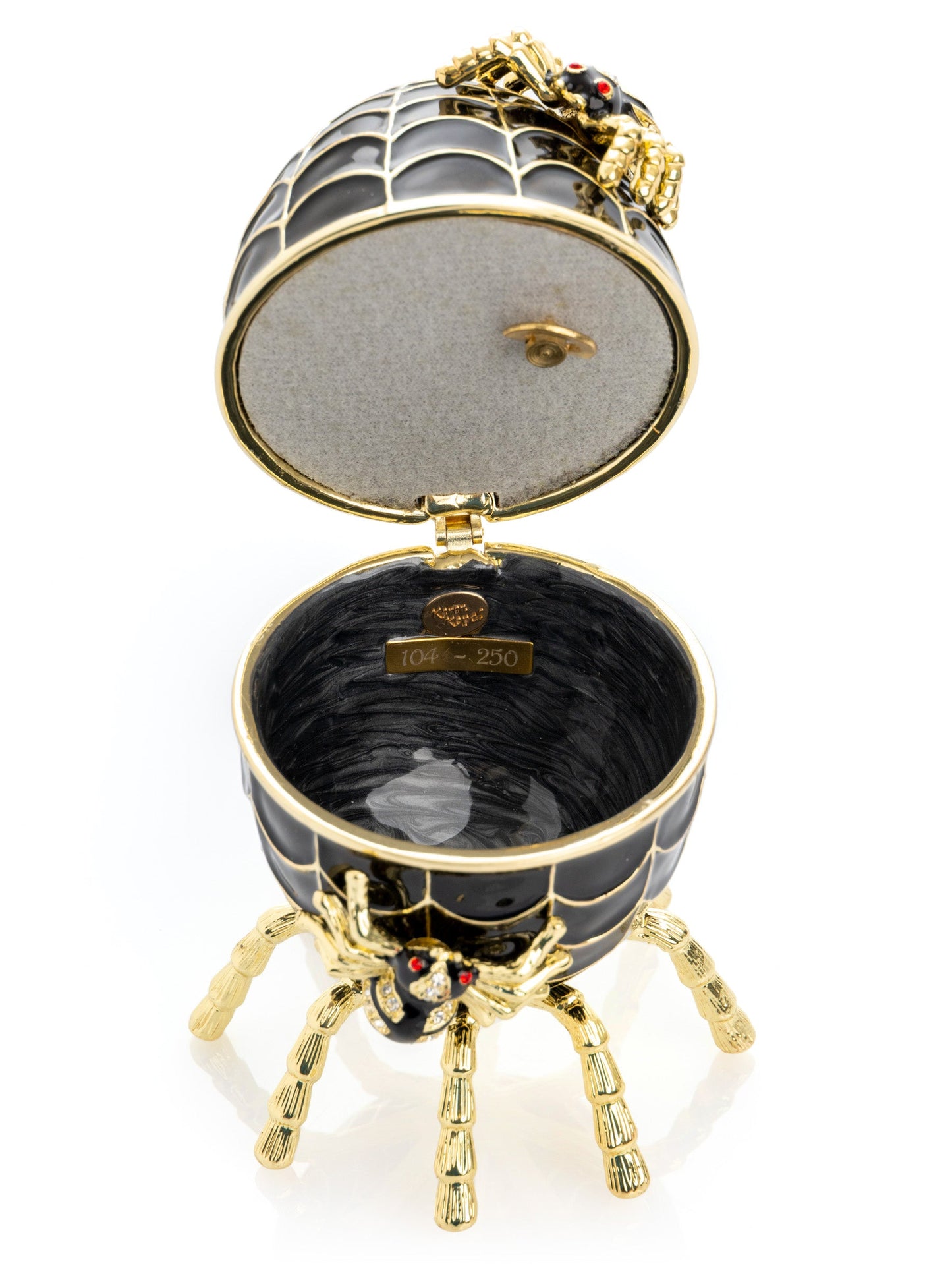 Keren Kopal Black Faberge Egg Spiderweb Decoration Music Playing Egg