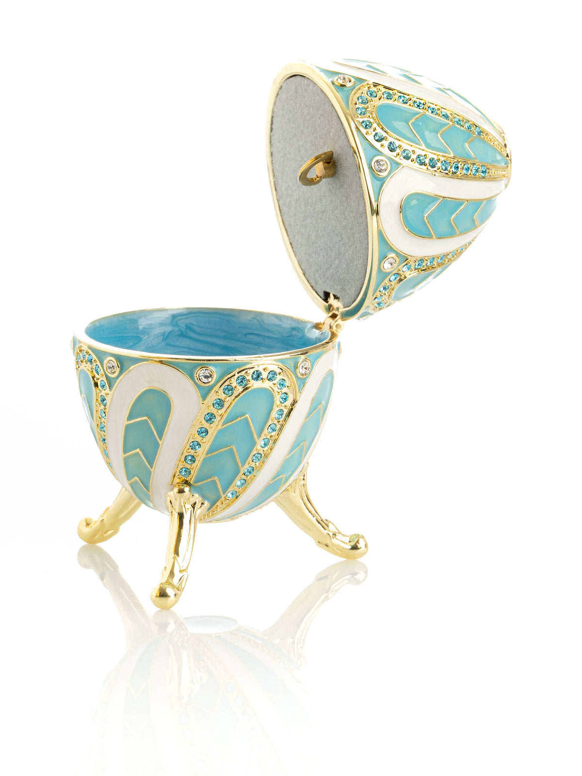 Keren Kopal Turquoise Music box Fur Elise by Beethoven Faberge Egg