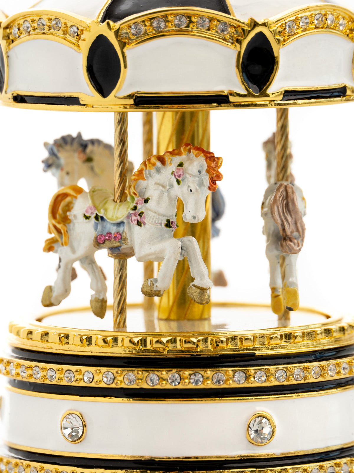 Keren Kopal Black Musical Carousel with Spinning Royal Horses