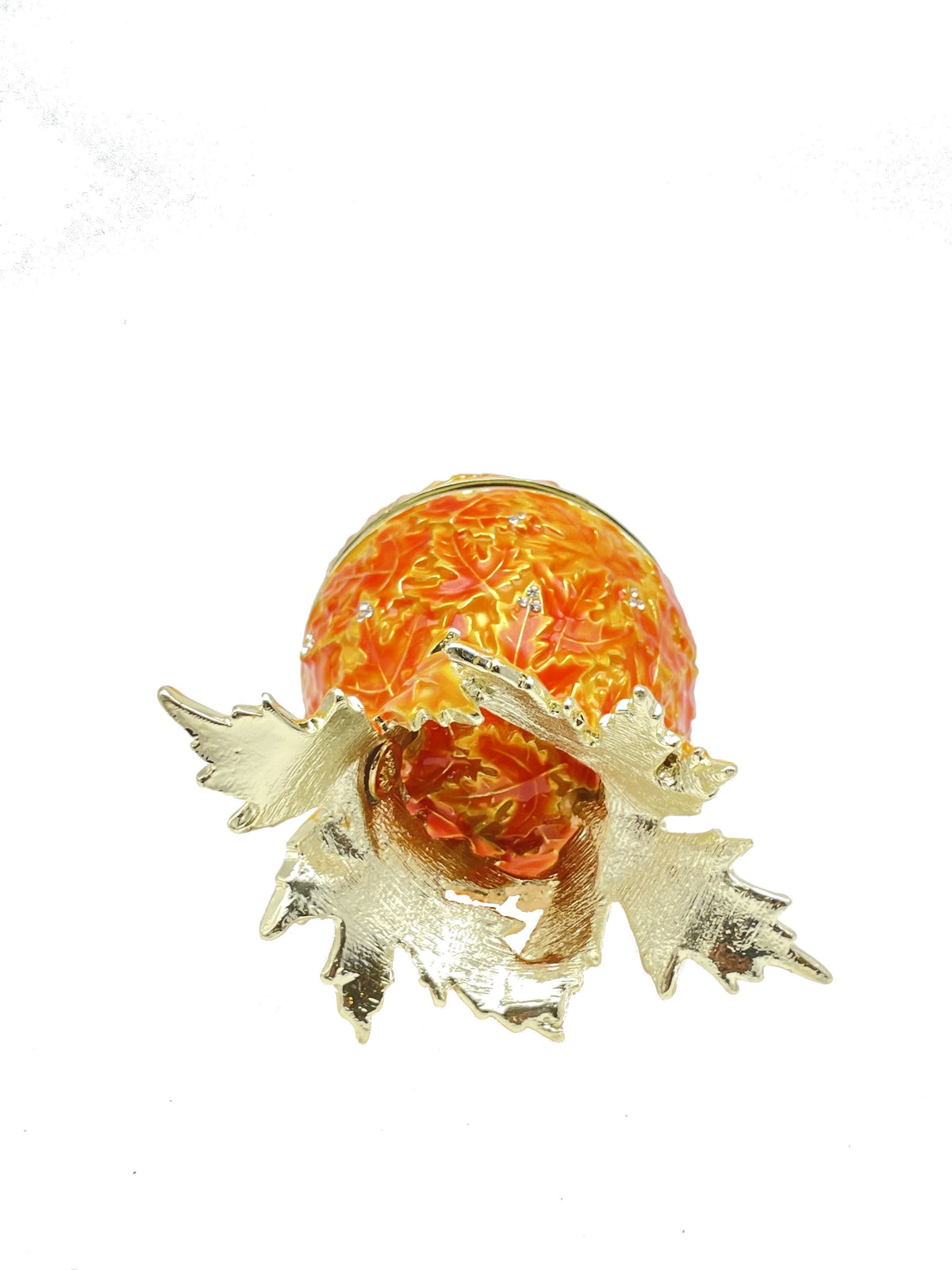 Keren Kopal Orange Faberge Egg with Leaves