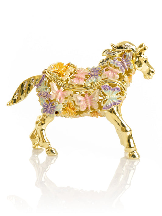 Keren Kopal Golden Horse Decorated with butterflies