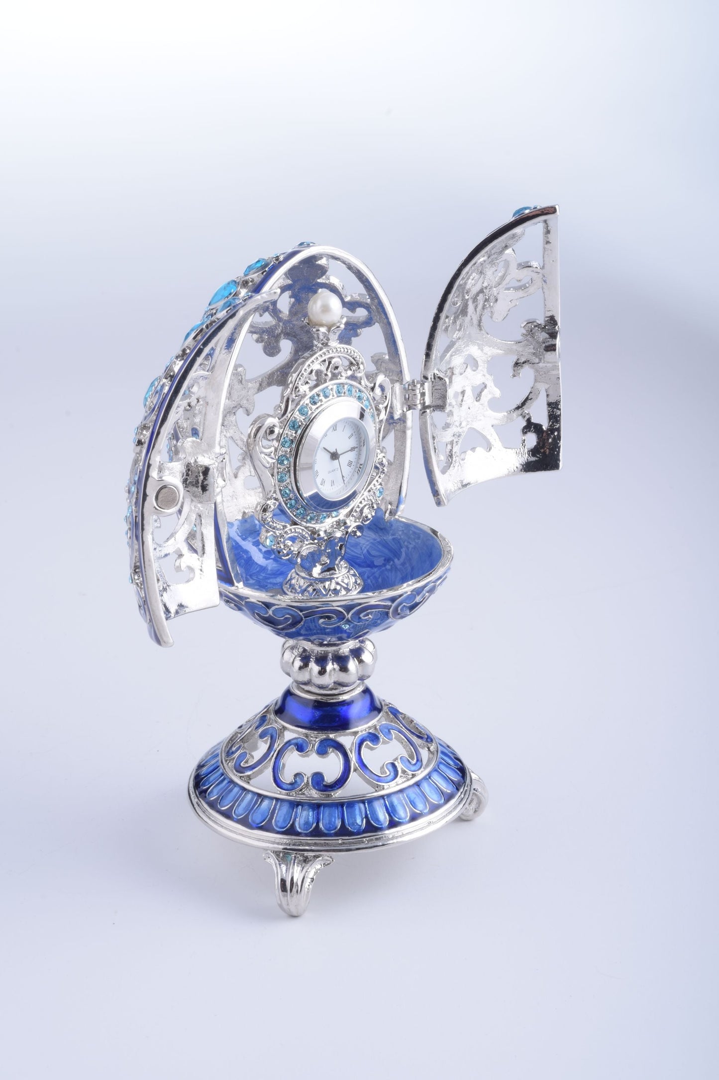 Keren Kopal Silver & Blue Faberge Egg