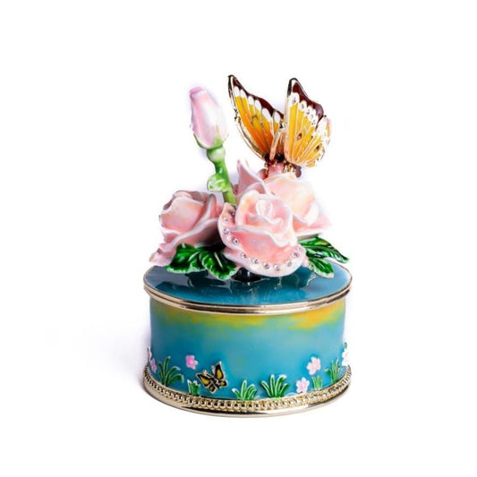 Keren Kopal Pink Roses with Butterfly Music Box