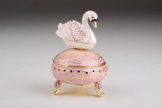 Keren Kopal Pink Faberge Egg with Swan