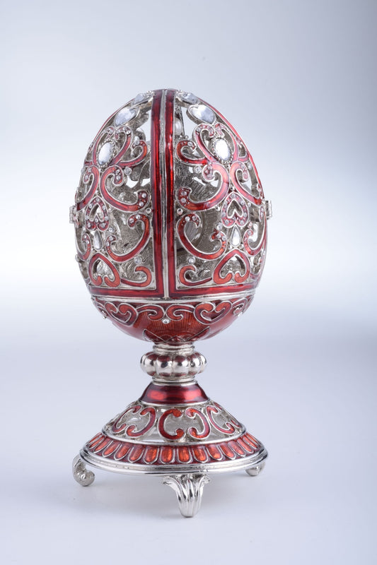 Keren Kopal Silver & Red Faberge Egg