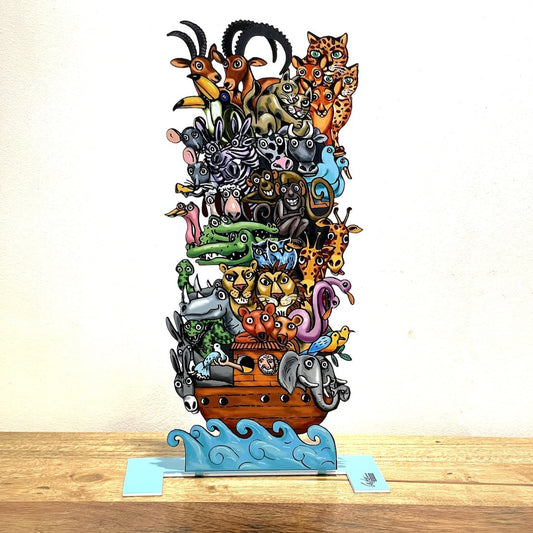 Pop art Metal " Noah's Ark " sculpture by DAVID GERSTEIN