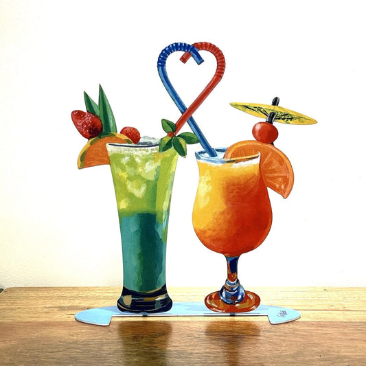 Pop art Metal " A LOVELY DATE " sculpture by DAVID GERSTEIN