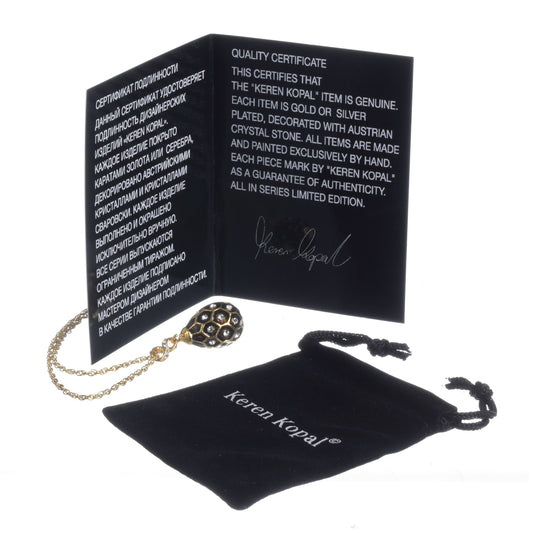 Keren Kopal Black Egg Pendant Gold Necklace