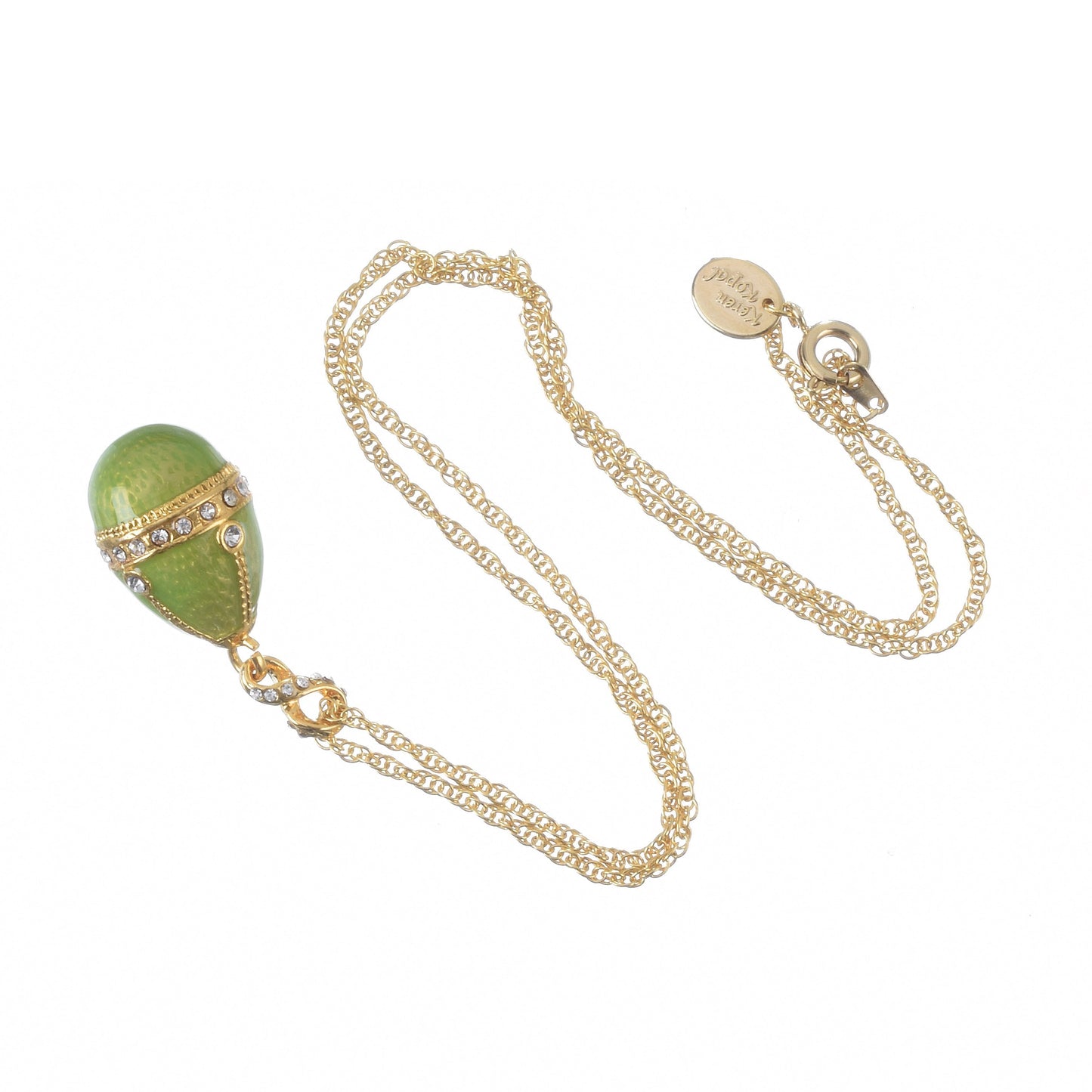 Keren Kopal Green Egg Pendant Gold Necklace
