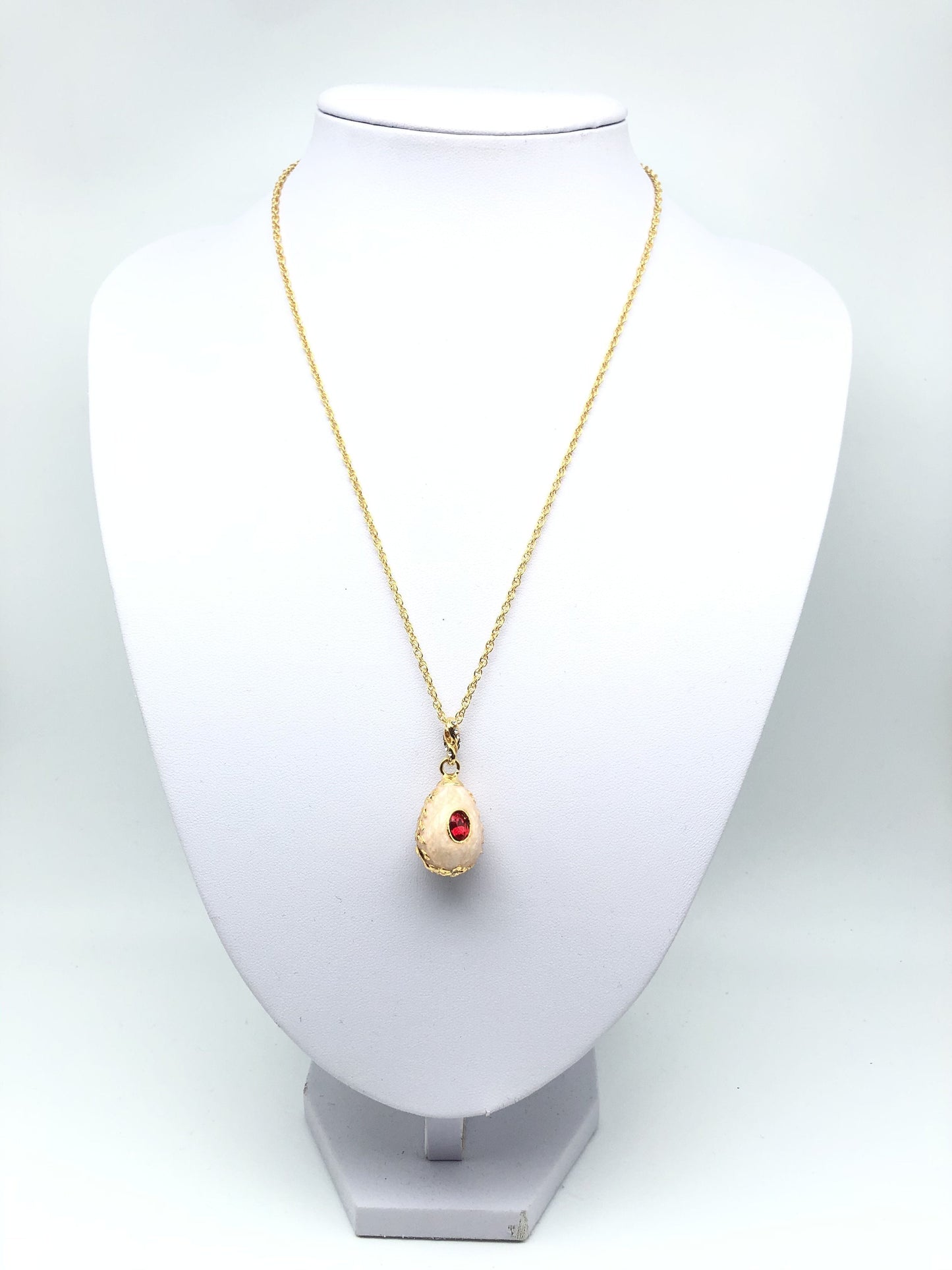 Keren Kopal Pink Egg Pendant Gold Necklace