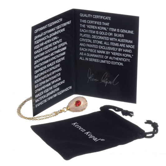 Keren Kopal Pink Egg Pendant Gold Necklace