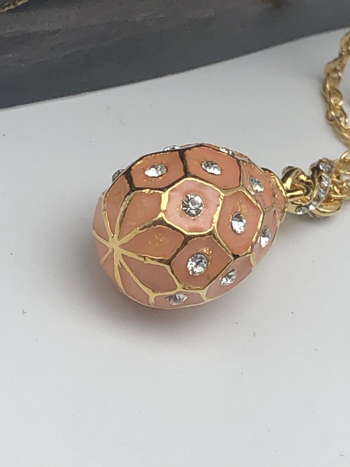 Keren Kopal Pink Egg Pendant Gold Necklace