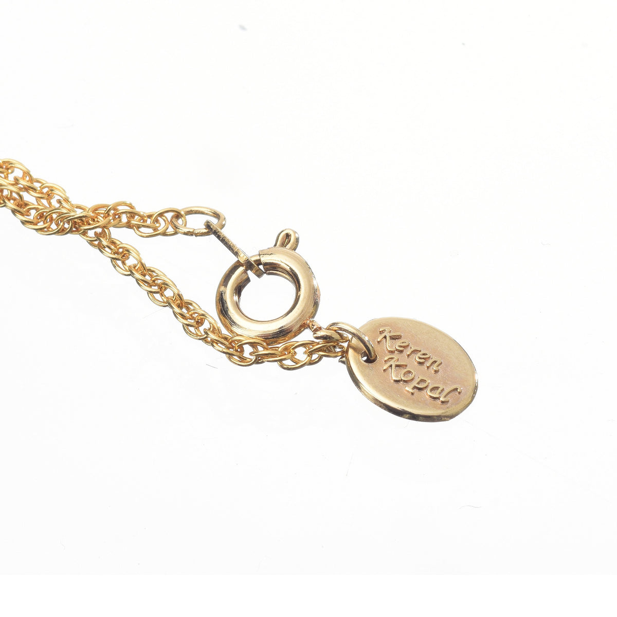 Keren Kopal Pink Egg Pendant Gold Necklace