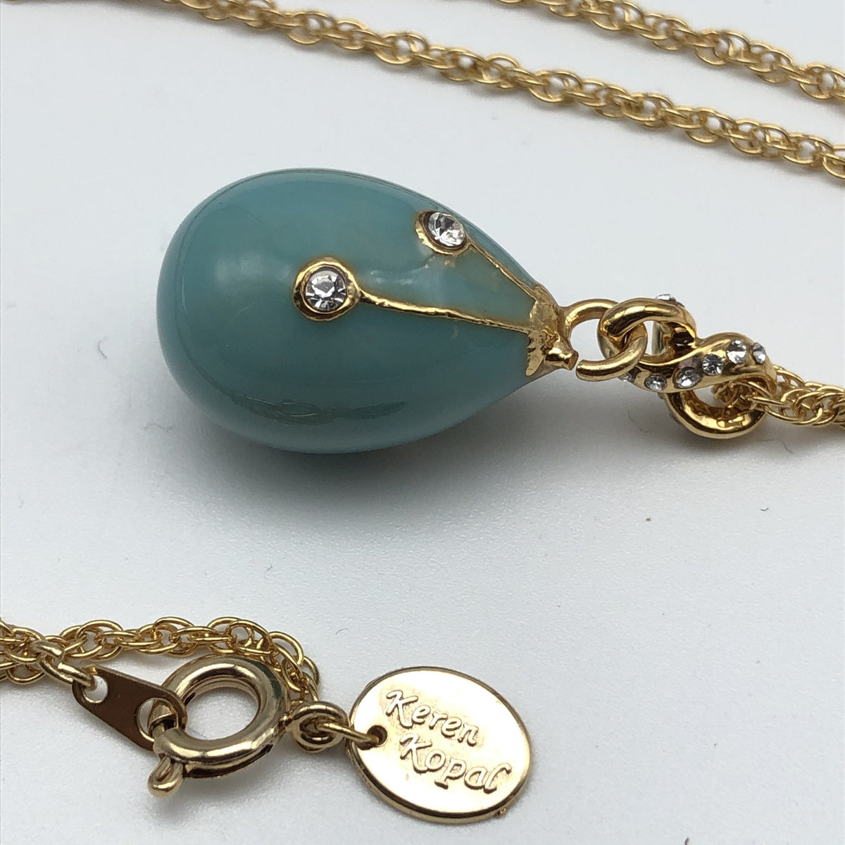 Keren Kopal Turquoise Egg Pendant Necklace