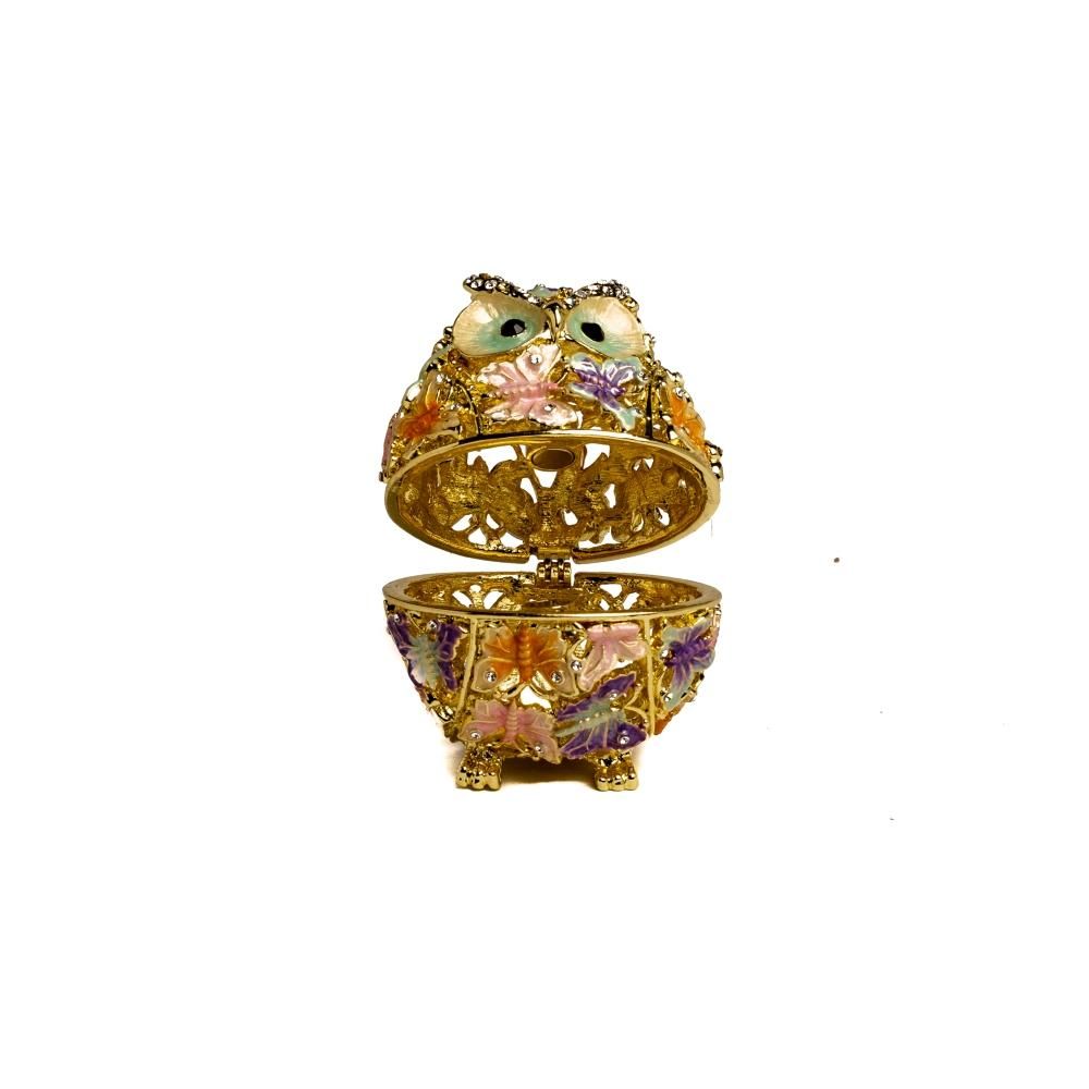 Keren Kopal Golden Owl Decorated with Butterflies