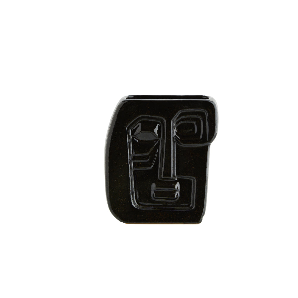 אגרטל Face פרצוף 15x7x16 ס"מ - שחור HY15710-16