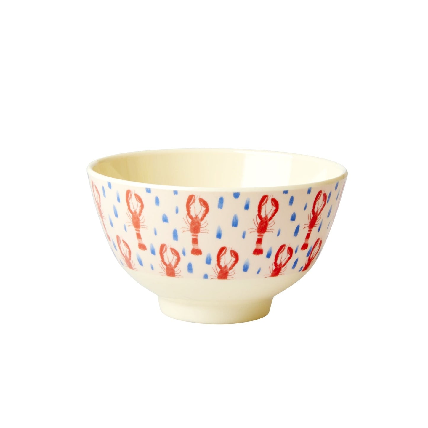Rice DK Red Lobster Print Two Tone Melamine Medium Bowl
