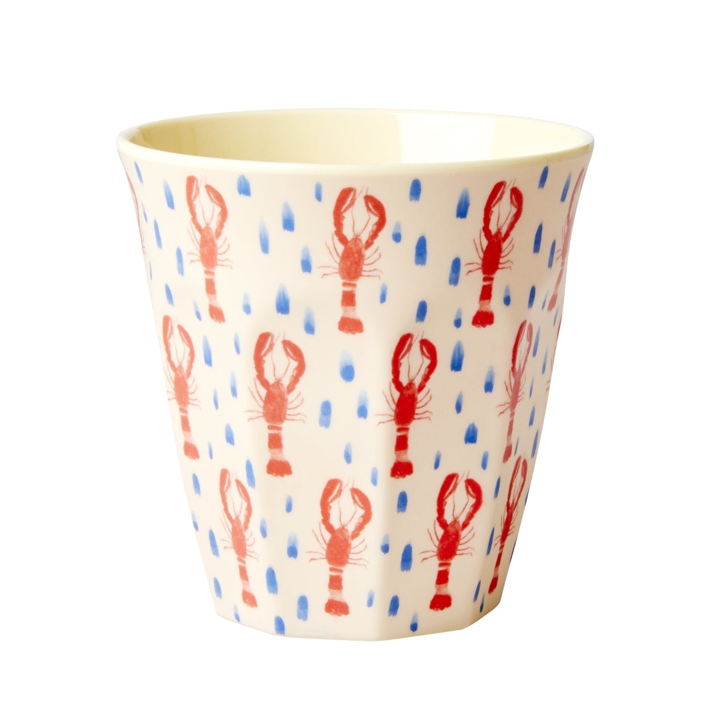 Rice DK Red Lobster Print Two Tone Melamine Medium Bowl