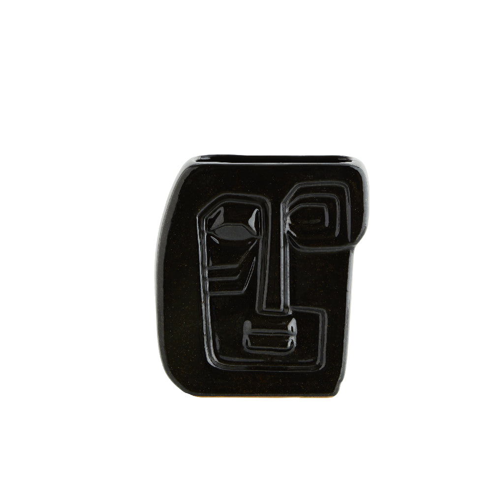 אגרטל Face פרצוף 18x8x20 ס"מ - שחור HY15710-20
