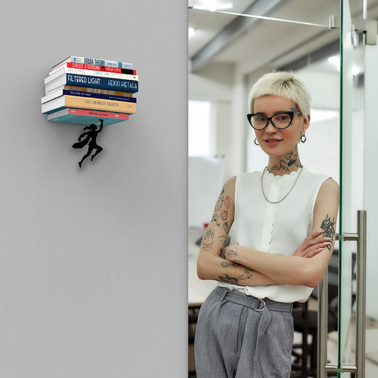 Artori | מדף ספרים מרחף סופר גירל