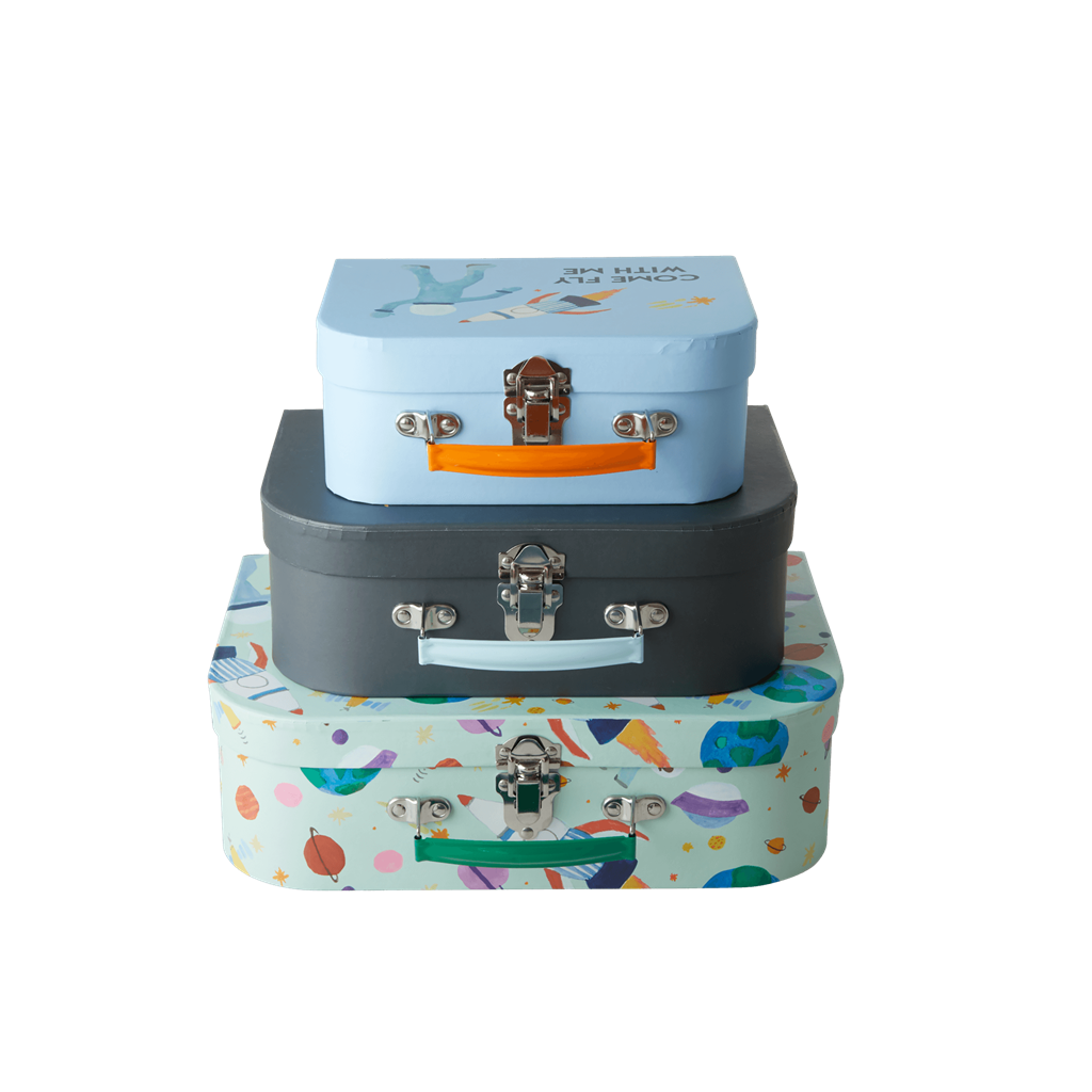 Rice DK | Cardboard Suitcase Set of 3 in Space Print