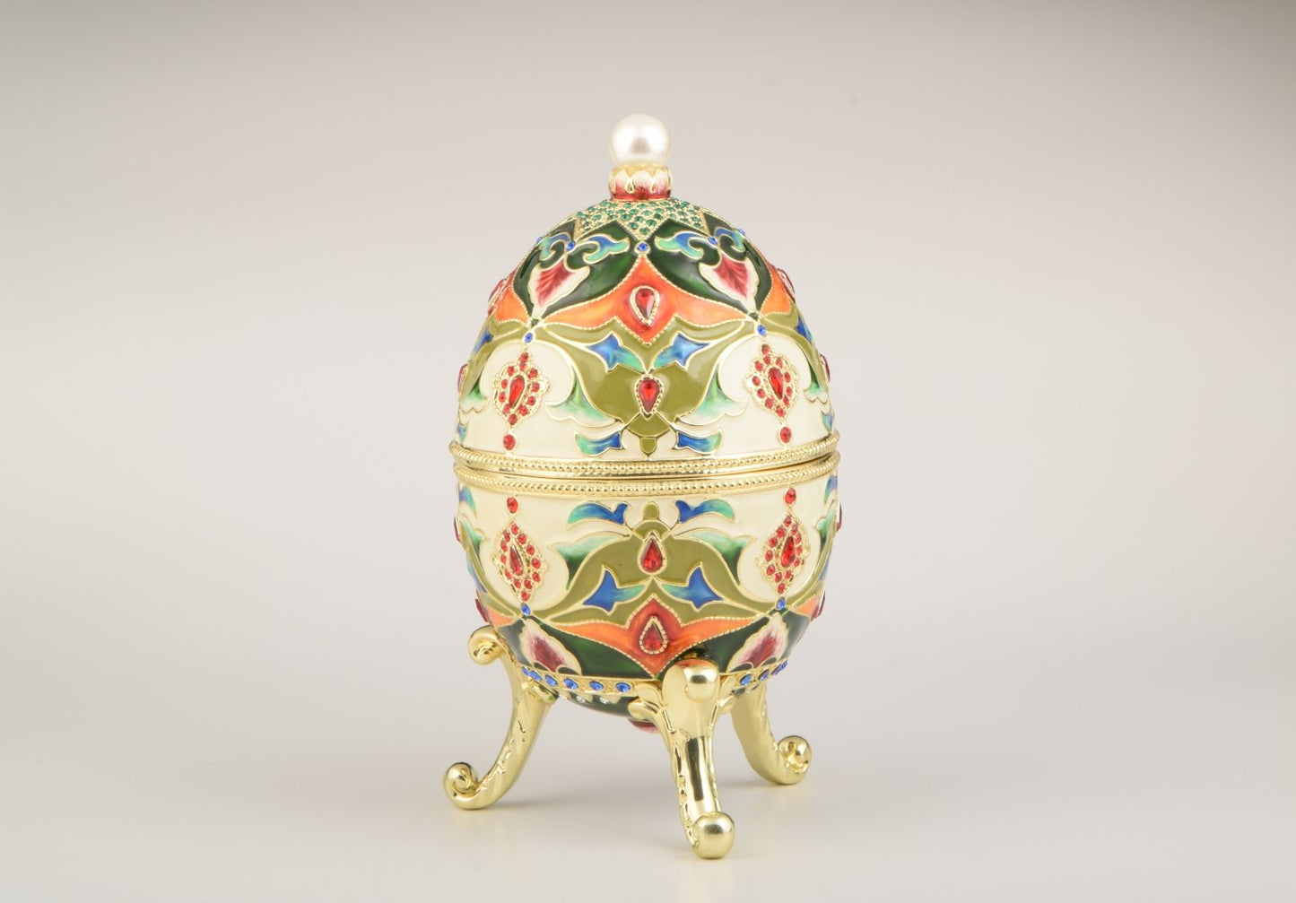 Colorful Russian Egg Trinket Box