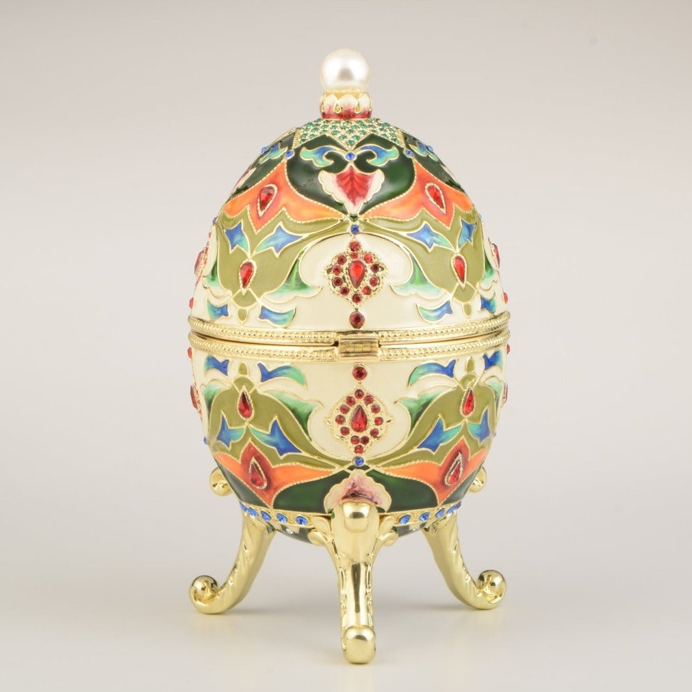 Colorful Russian Egg Trinket Box