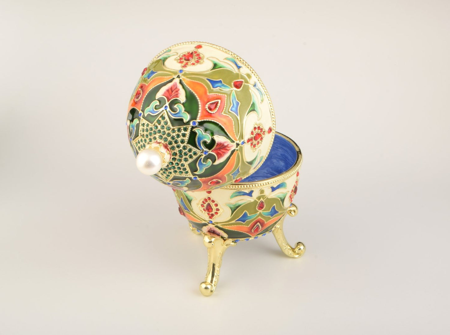 Colorful Russian Egg Trinket Box