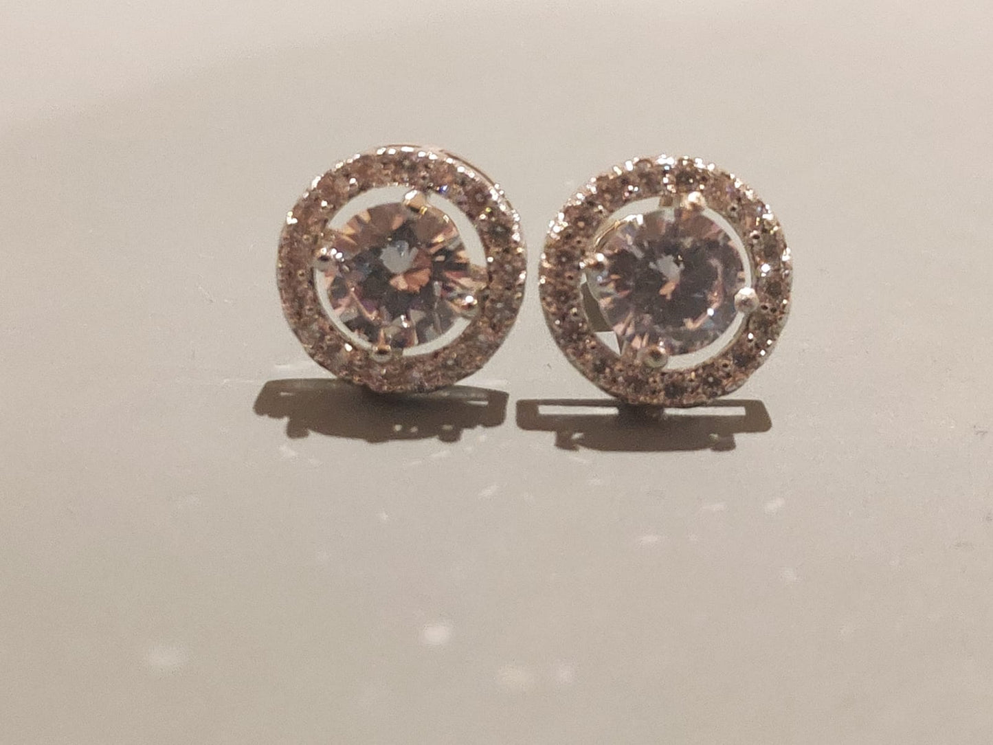 Dainty Round Zarconia Stud Earrings