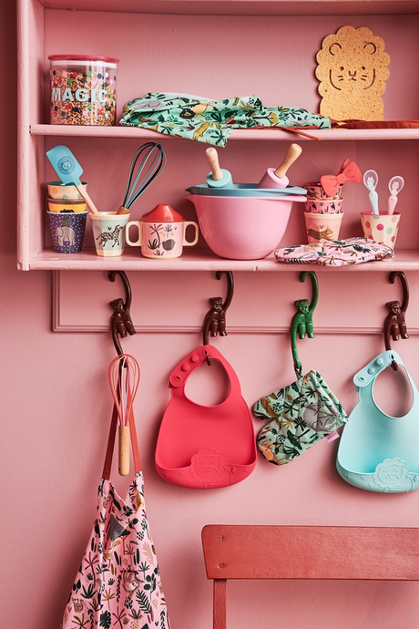 Rice DK | Baby Cup with 2 Handle Pink Jungle Animal Print