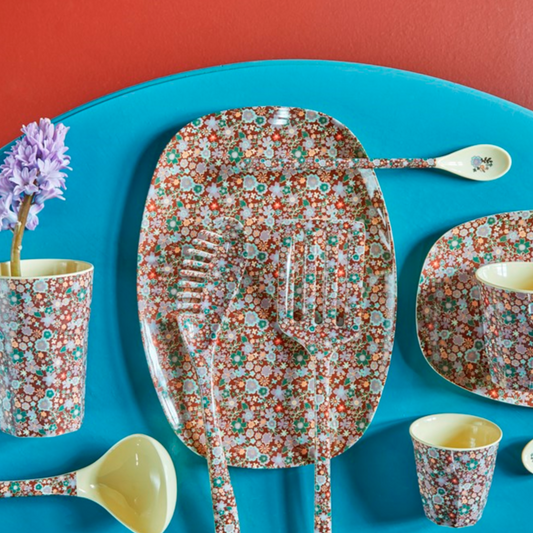 Tall MELAMINE CUP WITH Fall Floral Print