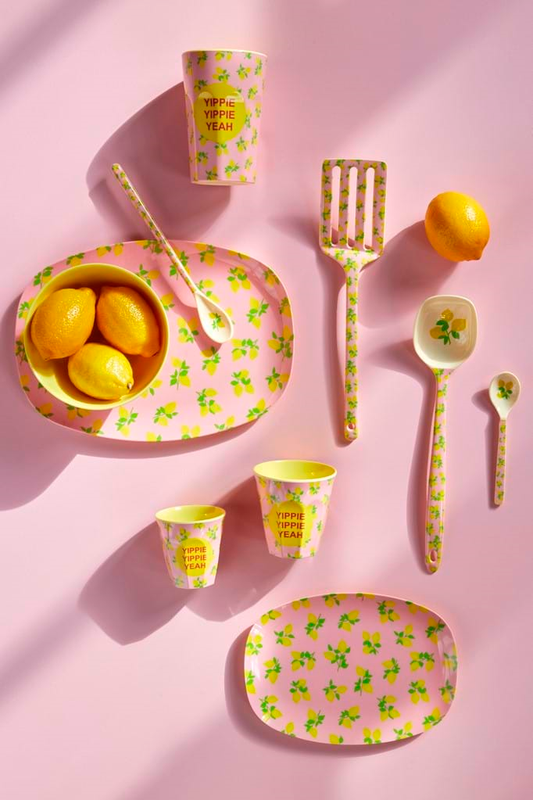 Tall Melamine Cup WITH Lemon Print