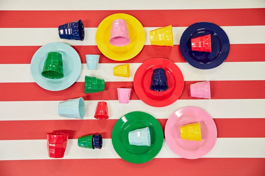 Rice DK Set of 6 Small Curve 'Favorite' Melamine Cups in Gift Box