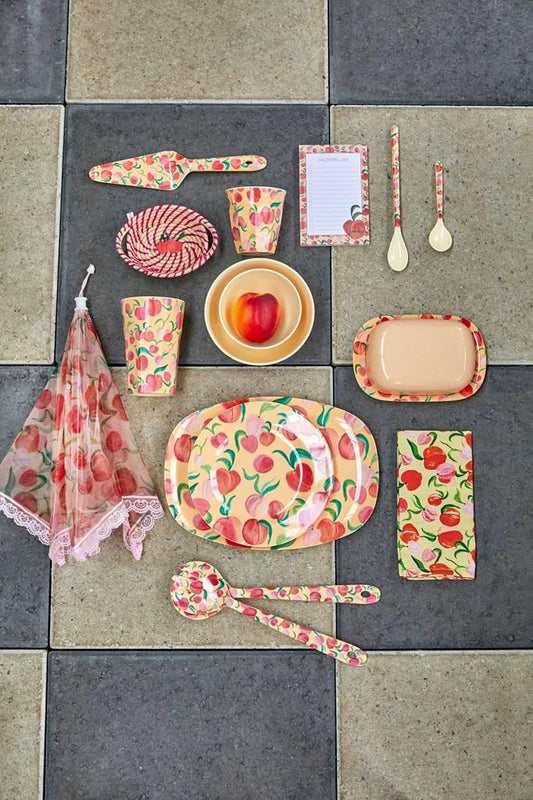 Rice DK Peach Print Two Tone Melamine Bowl