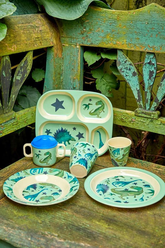 Rice DK | Kids 4 Room Melamine Plate Dinosaur Print
