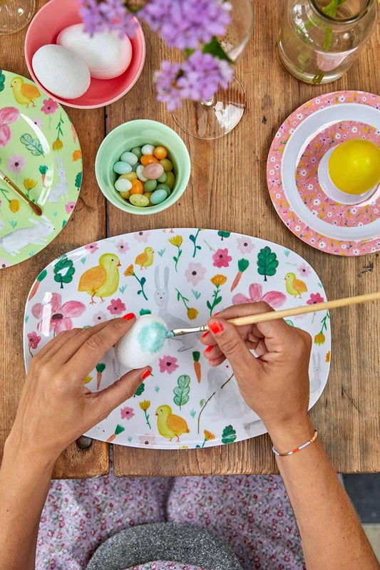 Rice DK White Easter Medium Print Two Tone Melamine Bowl