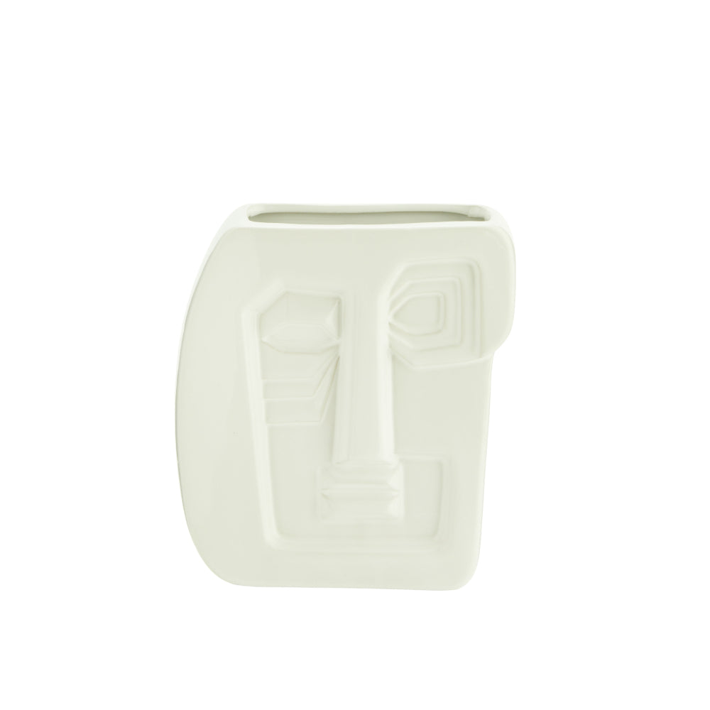 אגרטל Face פרצוף 15x7x16 ס"מ - לבן HY15710-16W