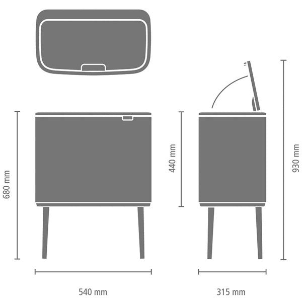 Brabantia | BO פח טאץ 36 ליטר, שחור מט