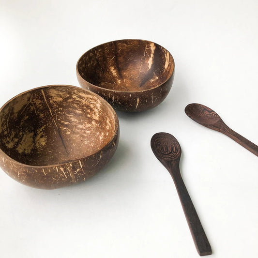 Handmade Reusable Organic Coconut Bowl & Spoon