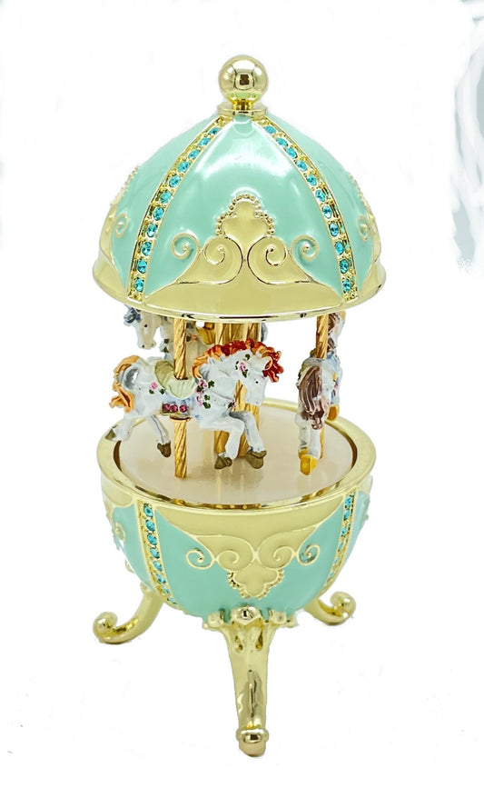 Faberge Egg with Music Royal Horses Carousel
