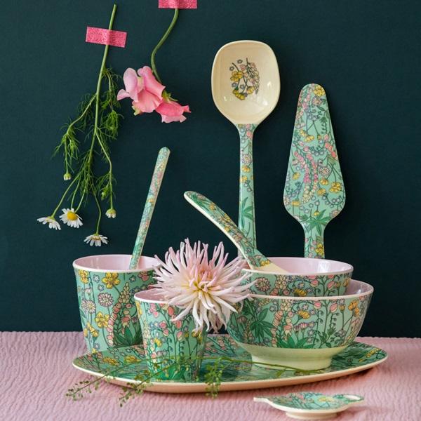 Rice DK | Two-Tone Melamine Bowl with Lupin Print