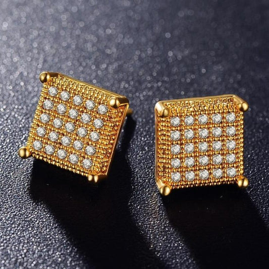 עגילים מרובעים משובצות אבני זירקוניה מיקרו