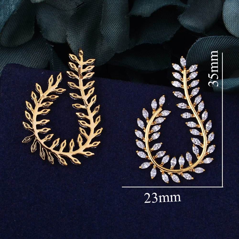 Olive Branch Earring Full Cubic Zirconia