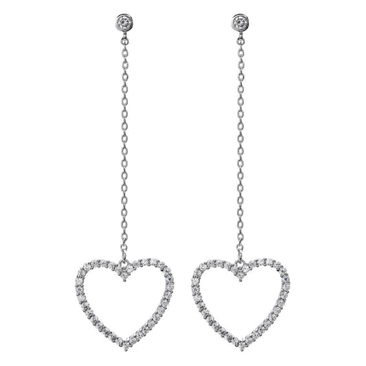 Heart Shape Drop Crystal Earrings