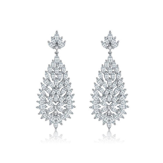 Silver Drop Earrings Zirconia